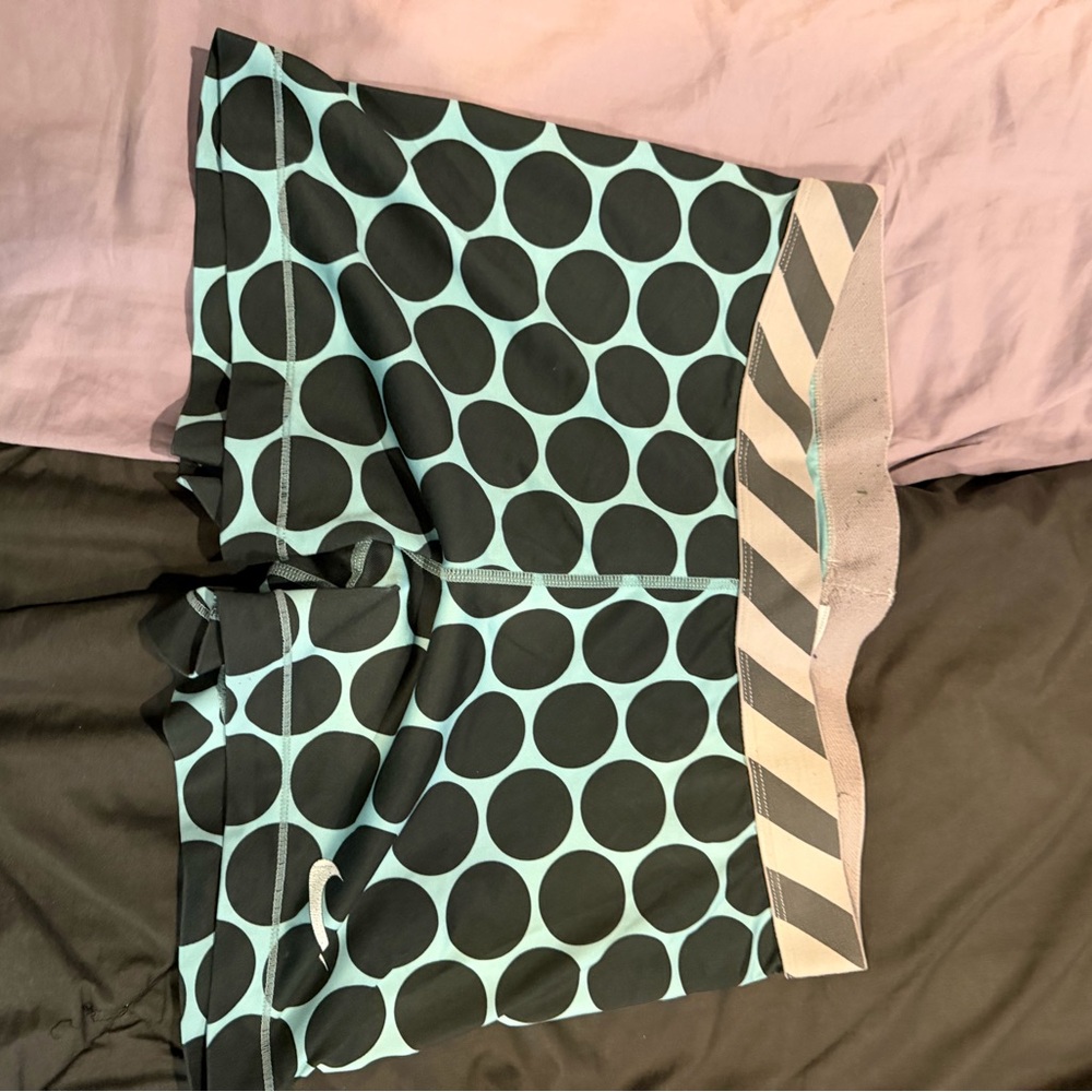 Nike Black & Aqua Polka Dot Women’s Athletic Shorts